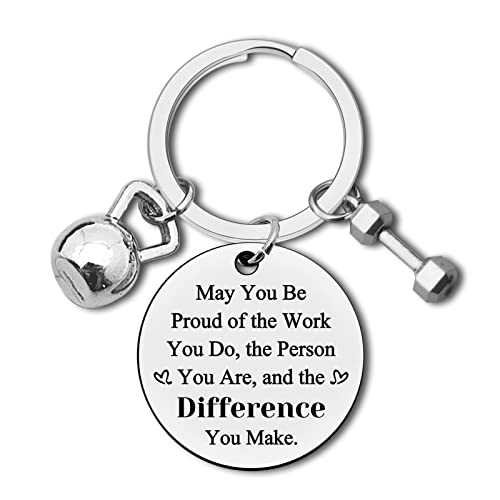 Fitness Instructor Gift Keyring Fitness Trainer Gift Thank You Gifts for Fitness Coach Instructor Appreciation Keychain Keyring Personal Trainer Gift Workout Gifts Employee Coworker Retirement Gift