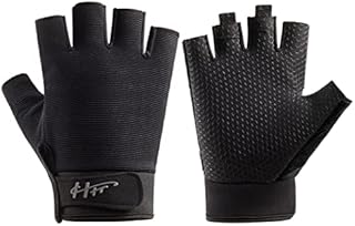 SUJAYU Fingerless Gloves, Fishing Gloves Paddling Gloves Sailing Gloves Rowing Gloves Kayak Gloves Water Gloves Sports Gloves, Fishing Gloves Men & Women (Black, M)