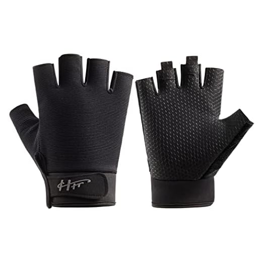 SUJAYU Fingerless Gloves, Fishing Gloves Paddling Gloves Sailing Gloves Rowing Gloves Kayak Gloves Water Gloves Sports Gloves, Fishing Gloves Men & Women (Black, L)