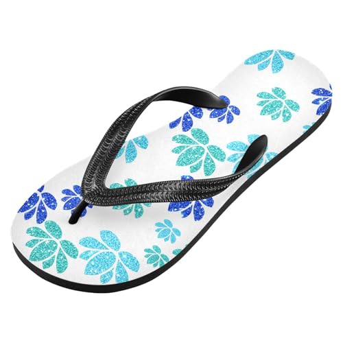 Shining Flower White Flip Flops for Beach Thong Sandals Anti-slip Lightweight Beach Slippers for Summer Travel Swim2