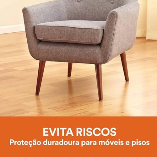Protetor de Borracha Antideslizante Redondo Anti Risco 2,5 cm c/ 18 Peças Multiuso Protetor de Pé de