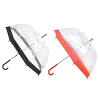 Parquet Clear Bubble Umbrella with Windproof Dome - Transparent Umbrella for Adults