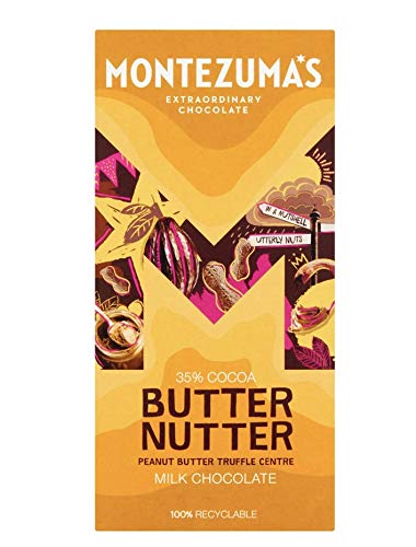 Montezuma's Butter Nutter - czekolada mleczna orzechowa masło orzechowe truflowa batonik 90 g x 6