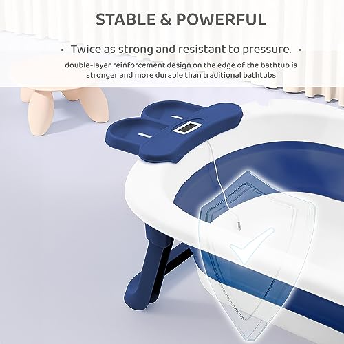 Image of StarAndDaisy Baby Bath Tub for 0 to 5 Years /Folding Large Baby Bathtub with Temperature Meter /Safe & Comfortable Bathing tub for Kids