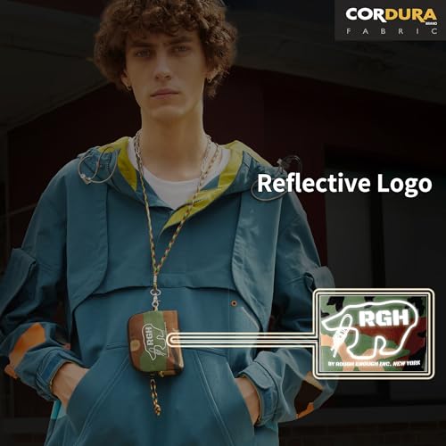 Rough Enough Small Coin Purse Pouch for Men Boys Camo Army Military Cordura Neck Lanyard Wallet with Keychain for Outdoor Travel EDC2