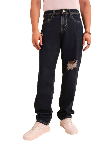 Image of Style Quotient Men Relaxed Fit High Rise Cotton Jeans