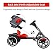 MAOO 6V Electric Go Kart for Kids (3-6 yrs), 390 Motor, 3H Endurance, 3.73Mph, Adjustable Seat, Educational Function, Tricolor Lights, Easy to Assemble, 66Lbs, Red