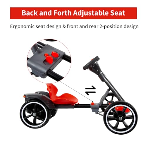Image of MAOO Electric Go Kart for Kids, Foldable Ride On Toy Car for Toddlers Ages 2-4, Zero Assembly Battery Powered Go Kart with EVA Foam Tires, Adjustable Seat, Steering Wheel, 390 Motor, 3.73 MPH(Red)