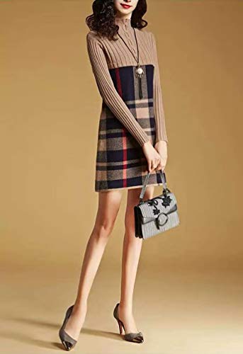 BiilyLi Donna Vintage Caldo Dolcevita Maniche