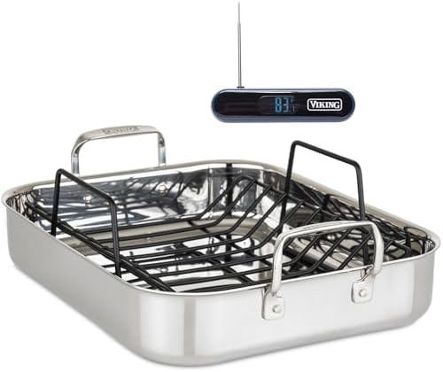 Viking 3-Ply Stainless Steel Roasting Pan with Non Stick Rack, 16...