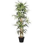 Amazon Basics künstliche Bambus pflanze mit Kunststoff-Blumentopf, 100 cm, Grün – Bild 4