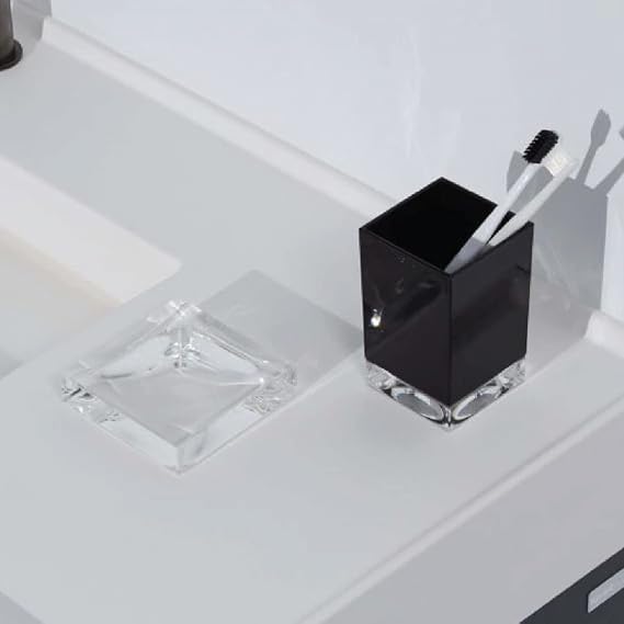 Kartell Boxy Toothbrush Holder, Black, 7.3 x 7.3 x 12 cm