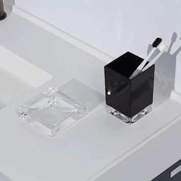 Kartell Boxy Toothbrush Holder, Black, 7.3 x 7.3 x 12 cm