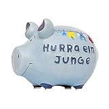  KCG Spardose Schwein Hurra EIN Junge hellblau klein