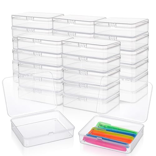 Kifmurase 30Pcs Clear Plastic Beads Storage Containers Box with Lid