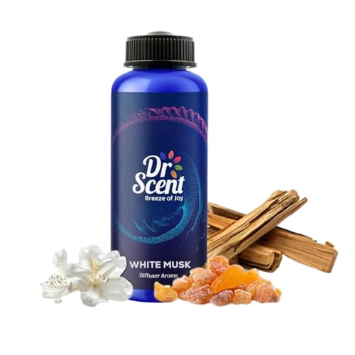 Dr Scent Diffuser Aroma Oil White Musk - Rosey, White Musk, Floral, Spicy, Powdery Notes, Rose damascena Frankincense, Cashmere wood & Sandalwood Fragrance | Made in UK(1000ml)