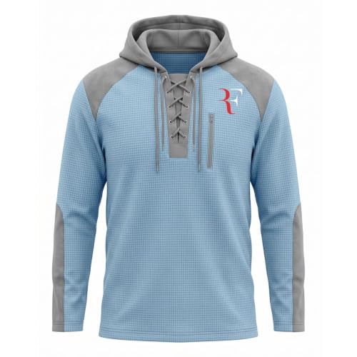 Sweat Capuche Homme Mode Roger Federer hiver chaud veste longue zippée outdoor de voyage