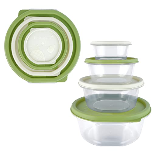Dibaliyi Multi Size Food Storage Containers With Lids, Plastic Mixing Bowls, Kitchen Bowls Food Storage, Microwave Safe Stackable Lunch Containers, Clear Bowls Set Airtight #TOP4