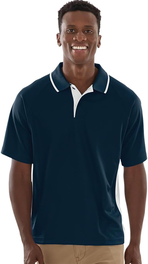 Charles River Apparel Men’s Color Blocked Wicking Polo, Athletic Performance Golf & Tennis Shirt