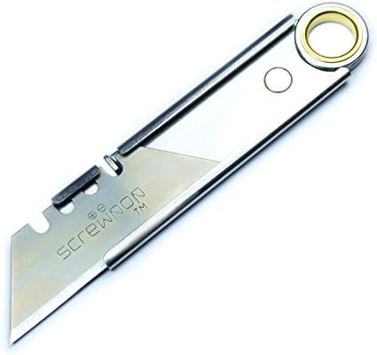 Screwpop Ron's Utility Knife 3.0 for Keychain and Carabiner Attachment also Magnetizes to (Appliances | Machines | Tool Boxes | Filing Cabinets | Metal Surfaces | Etc.) Stainless Steel