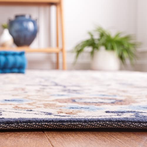 Safavieh Chelsea Collection 2'6" X 8' Ivory / Navy Hk727A Hand-Hooked French Country Wool Runner Rug #TOP3