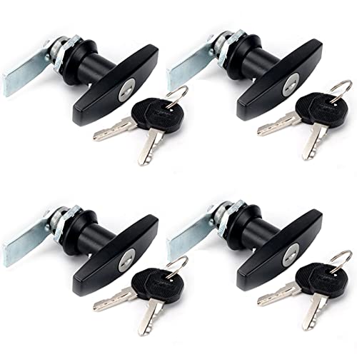 CYDZSW 4Pcs T-Handle Cabinet Locks with Keys,RV Truck Storage Drawer Cam Cylinder Lock for Adults,Craftsman File Cabinet Tool Box Mailbox Vending Machine Lock Replacement