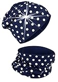 LIEFERUMFANG & PFLEGEHINWEIS: 1x One-Size HECKBO Mütze und Loop-Schal mit neutralem Punkte Motiv; geeignet für Kinder von circa 2 bis 8 Jahren; Bitte das Set vor dem Waschen auf links drehen und mit Feinwäsche waschen!