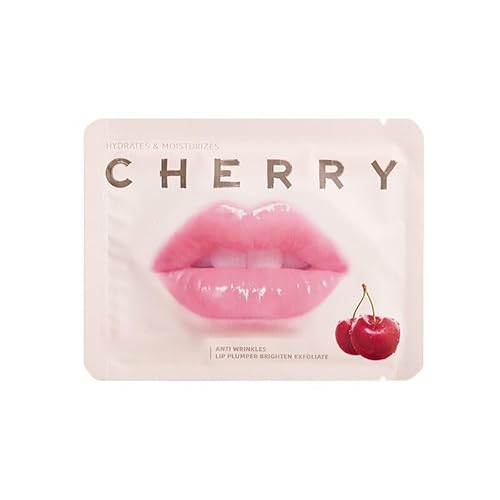 Cherry Collagen Crystal Lip Masks,Lip Mask Sheet,Moisturizing Lip Mask,Lip Sheet Mask,Pink Lip Care Pads Mask for Dry Lips Hydrating Nourishing,Anti Chapped,Anti-Wrinkle,Plump Your Lips