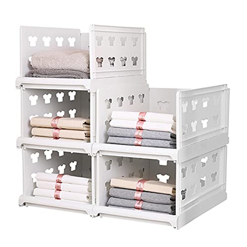 Boîte de Rangement empilable pour Armoire, Paquet de 5 paniers détachables en Plastique, Organisateur de boîte de Rangement pour Armoire Pliante, tiroirs empilables pour armoires de Cuisine Cover