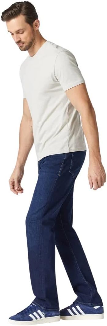 Mavi Men's Matt Mid Rise Relaxed Straight Leg Jeans, Deep Brushed Williamsburg, 34 x 32