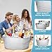 2 Pack 4 Gallon Galvanized Tub Ice Buckets for Parties Portable Beverage Tub with Handles Champagne Bucket Metal Ice Buckets for Cocktail Bar with Ice Scoop