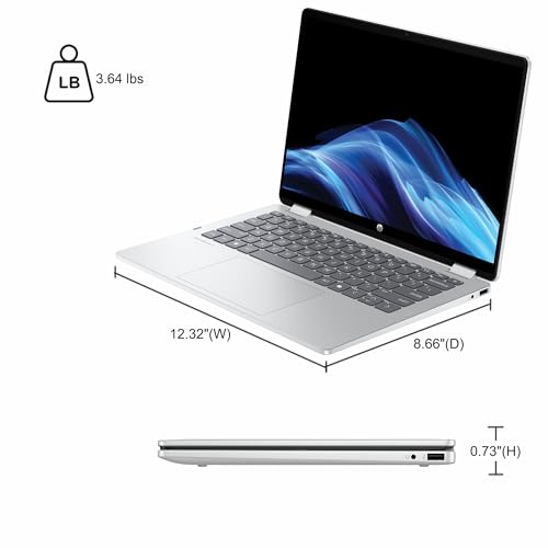 Image of HP OmniBook 5 Flip 2-in-1 14 inch Full HD+ Touch-Screen Laptop | Intel Core 7 150U|Intel Graphics| Copilot | Webcam| Silver | 16GB RAM DDR5 | 512GB SSD |Windows 11 Pro |Bundle with Stylus Pen