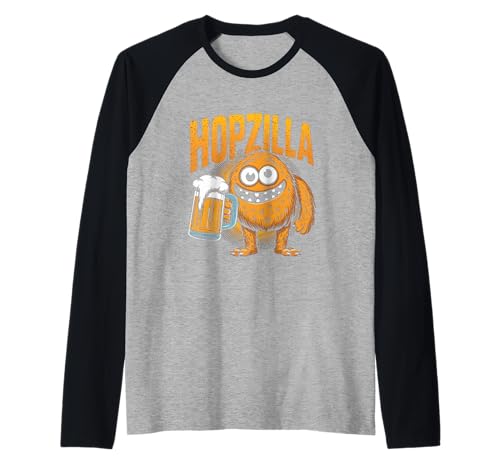 Hopzilla Lustiges IPA-Biermonster, das Bier trinkt Raglan