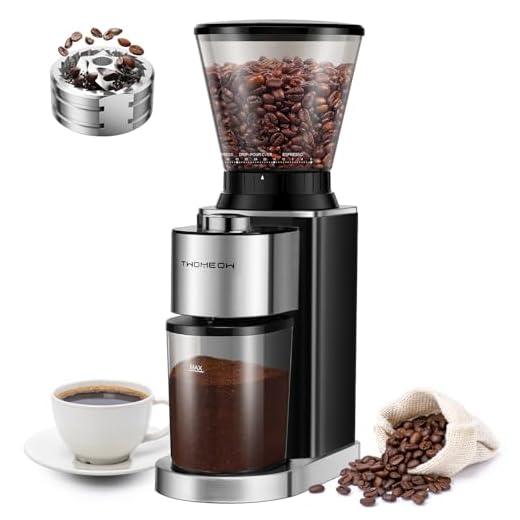 TWOMEOW Conical Burr Coffee Grinder Electric, Anti-static Coffee Bean Grinder with 24 Grind Settings for Espresso/Drip/Pour Over/Cold Brew/French Press Coffee Maker,Stainless Steel
