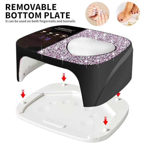 Image of LIMEGIRL UV LED Nail Lamp Kit for Gel Polish Professional Fast Curing Black Dryer Light Set with 4 Timer Settings Cordless Rechargeable Nail Art Cure Machine for Manicure Pedicure at Home and Salon