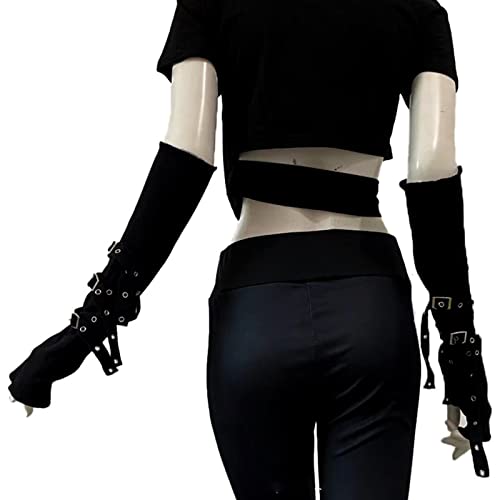 Mangas largas para el codo góticas ajustables para evitar rozaduras en cosplay 4