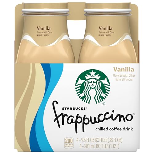 Starbucks Frappuccino, Vanilla Iced Coffee Drink, 9.5oz Bottles (4 Pack)