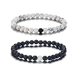 SOFTONES 6MM Lava Rock Aromatherapy Anxiety Essential Oil Diffuser Beads Bracelet for Women...