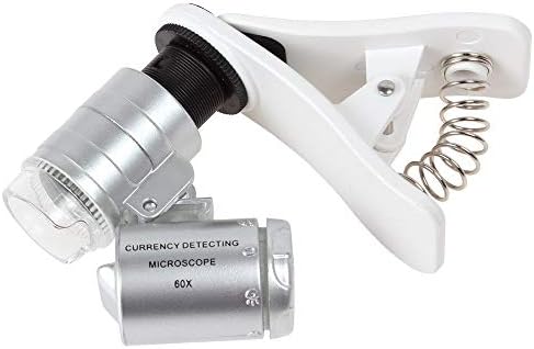 Microcase 60x Mini Cep Telefonu için Mandallı Mikroskop UV Ledli Cam Büyüteç - MMK102 - Görsel 2