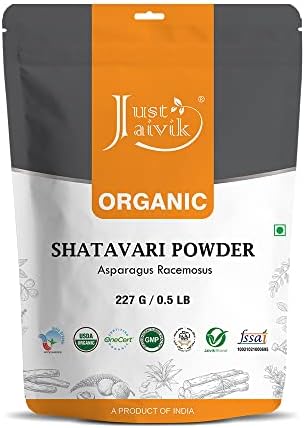 Just Jaivik Organic Shatavari Powder, 227G, Pack of 1