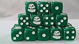 Warbay.Shop Ork Green Gaming-Würfel, 16 mm, D6, 20 Stück, mit Orc-Logo, Goblin-Grün