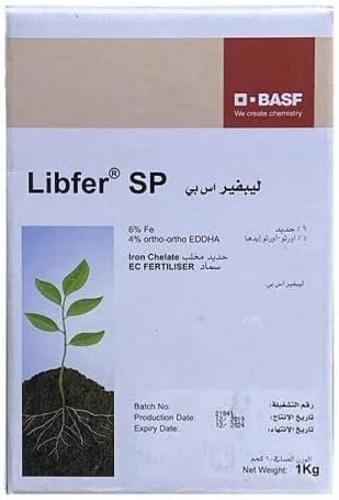 BASF Libfer SP Iron Fertilizer with EDDHA Chelate (6% Fe to 4% Ortho-Ortho EDDHA) Powder 1KG Garden Care