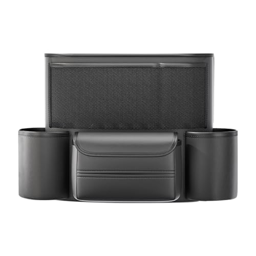 Renchey Organizador Para El Coche Entre Los Asientos - Soporte de Juguetes de Cuero | Organizador De Aperitivos - Para Coche Asiento Trasero Bolso Cartera Taza Snack Teléfono Botella