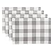 Elrene Home Fashions Farmhouse Living Buffalo Check Placemats, Set of 4, 13" x 19", Gray/White 4