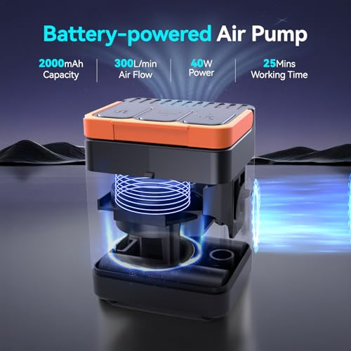 Pompe pour matelas gonflable rechargeable COMMOUDS flotteur et bouée - 2
