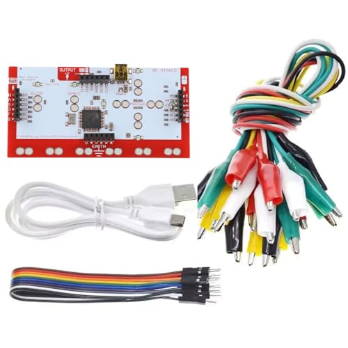 Vibsky Set scheda di controllo principale per progetti compatibili con Makey-Compatible con connessioni a coccodrillo, cavo USB, cavi jumper