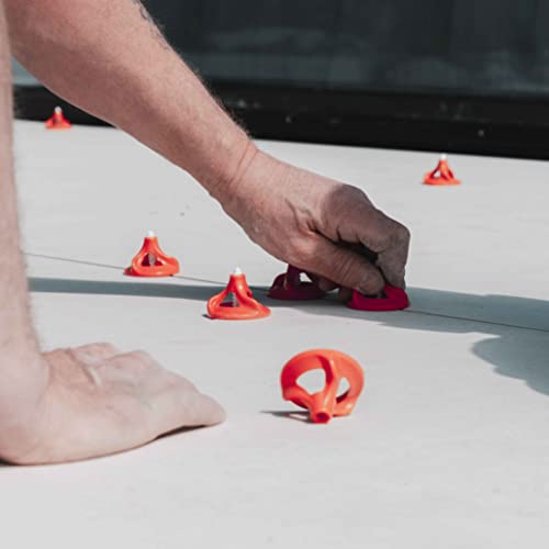 Flat-Pro® Twist-it Fliesenverlegehilfe 3mm Set - 150 Gewindelaschen + 150 Zughauben - 3-20 mm Fliesenstärke - Fliesen Nivelliersystem