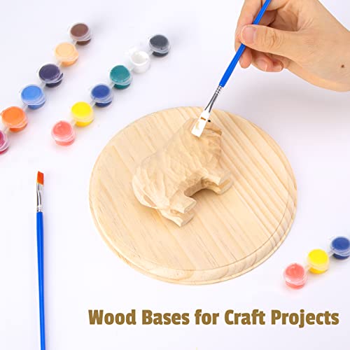 Pllieay 2Pcs 7 Inch Round Wooden Plaque Unfinished Circle Plaque, Wood Display Base For Craft Projects #TOP3