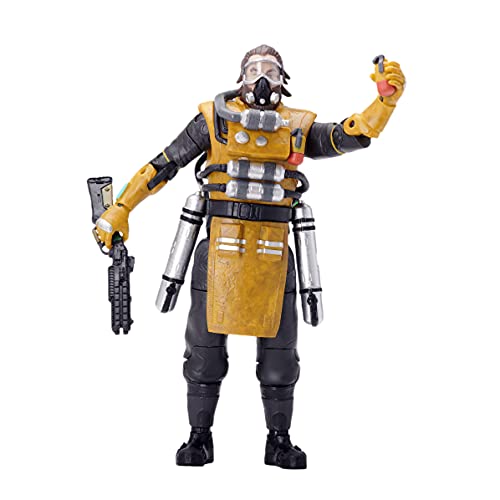 Apex Legends – Figura Coleccionable Caustic de 15 cm – El Juguete Tiene más de 25 Puntos de Articulación y 1 Soporte para Armas – Incluye Preciosos y Detallados Accesorios
