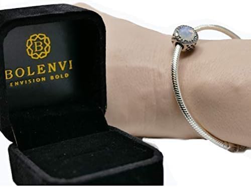 Bolenvi European Charm Bracelet - Adjustable 3mm 925 Sterling Silver Snake Chain for Charms, Compatible with Pandora Beads & Pendants - Clip On/Off Sliding Bracelet - Image 5